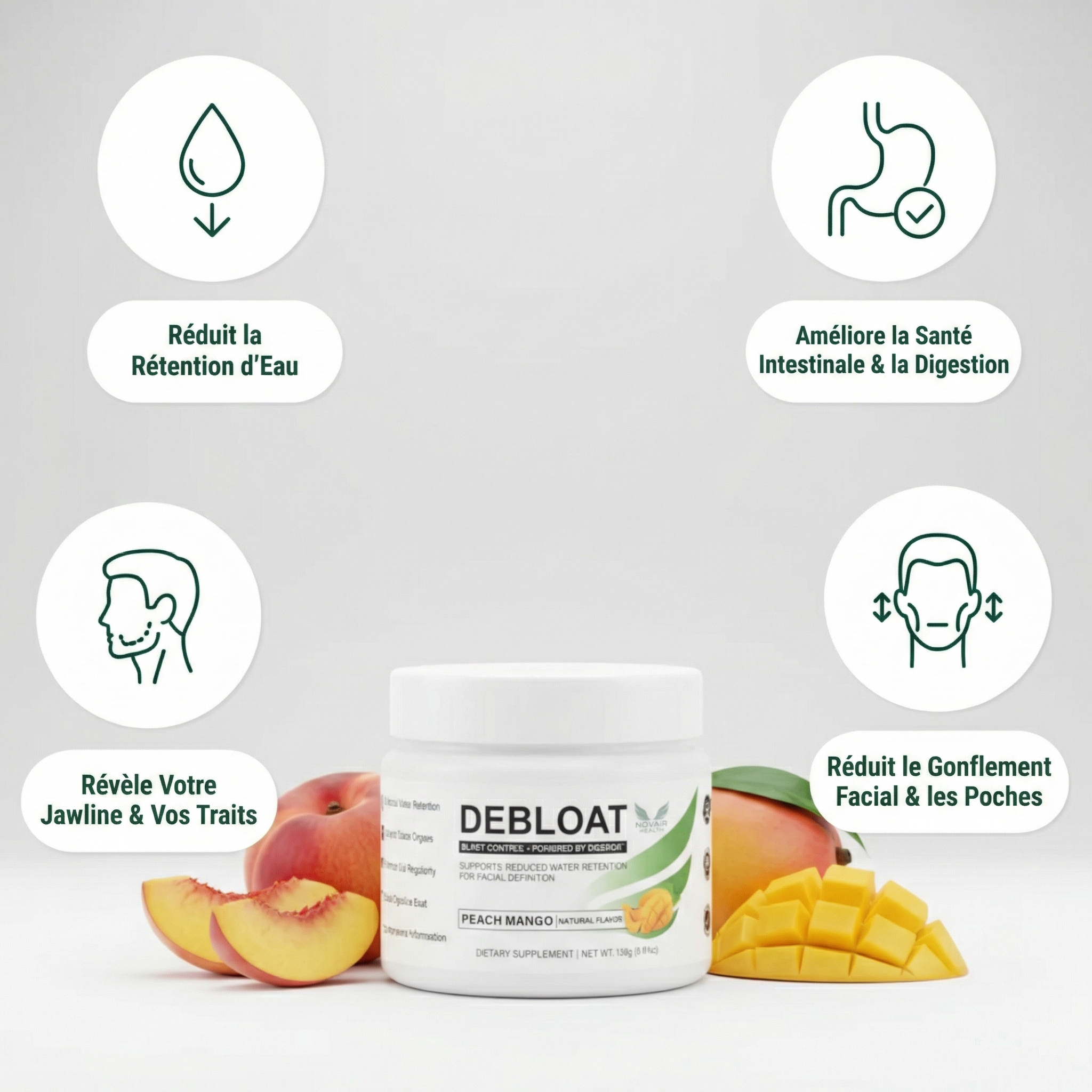 Visage Dégonflé, Jawline Définie, Ventre Plat  — En Quelques Heures