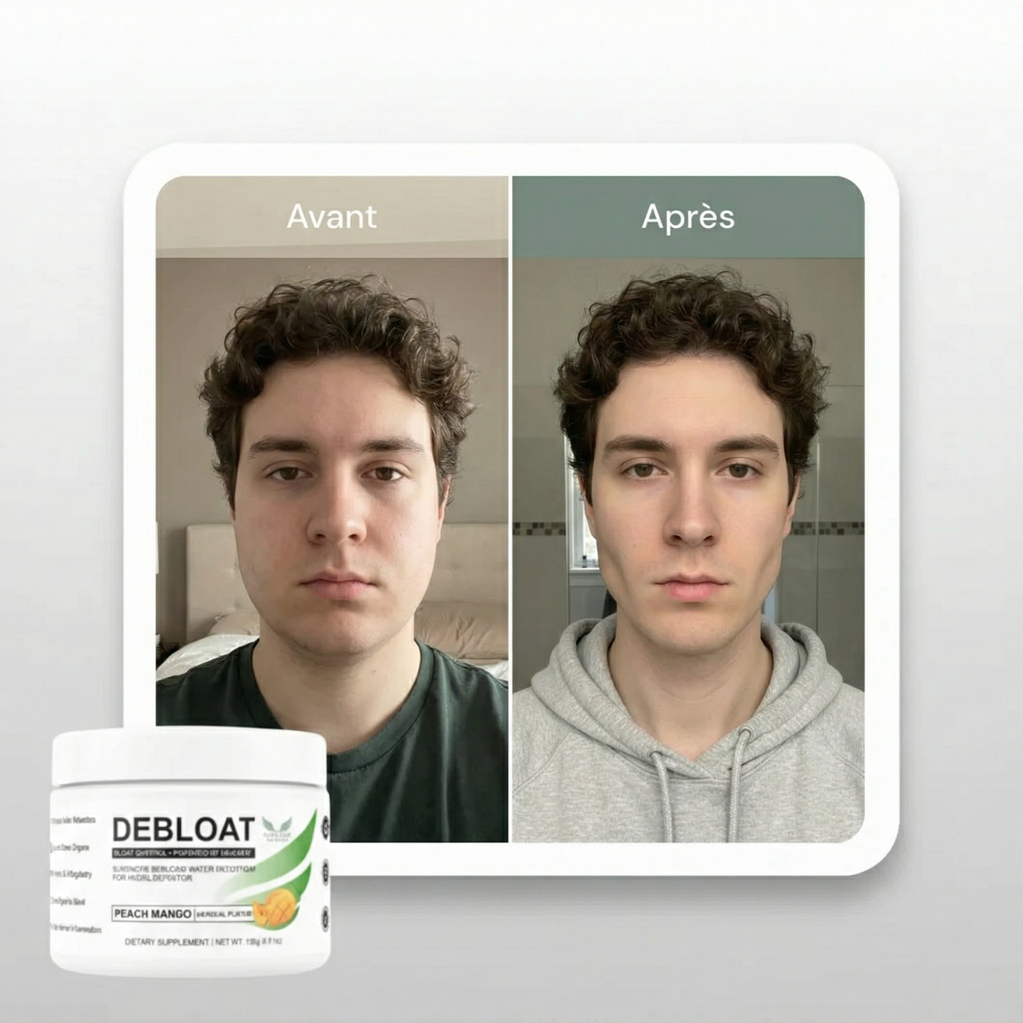 Visage Dégonflé, Jawline Définie, Ventre Plat  — En Quelques Heures